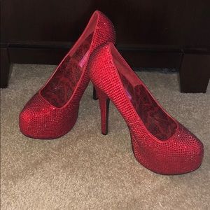 Red rhinestone heels 👠